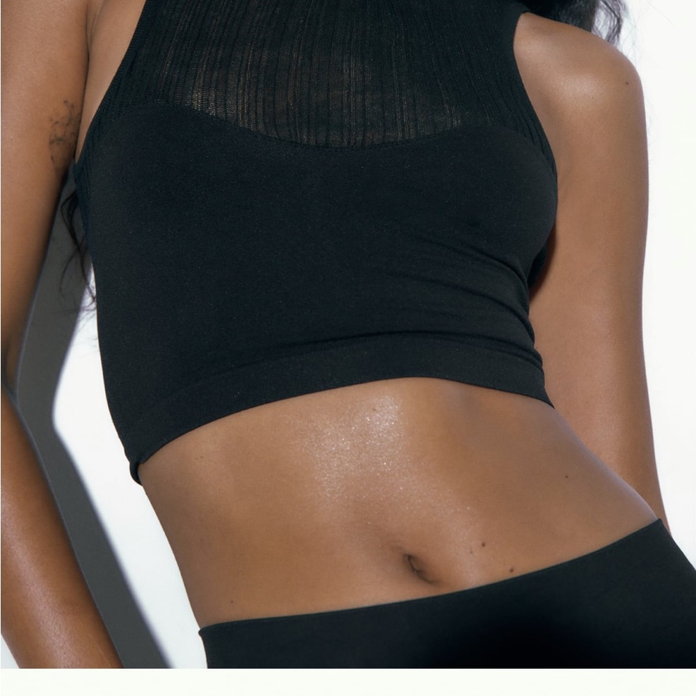 Zara black crop tank